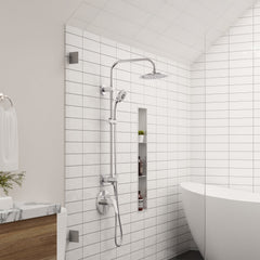 Shower System, SeaBreeze II, 8-in Rain Showerhead, Handshower, Chrome