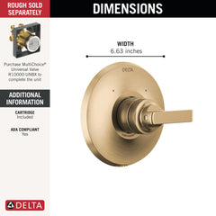 Shower Trim Kit, Tetra, Single-Function, Metal, Bronze