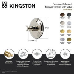 Shower Valve and Trim Set, Metropolitan, Pressure Balanced in Matte Black