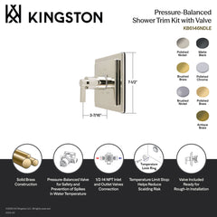 Shower Valve and Trim Set, NuvoFusion, Pressure Balanced in Polished Brass