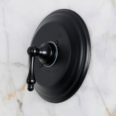 Shower Valve and Trim Set, Restoration, Pressure Balanced Single Handle in Matte Black