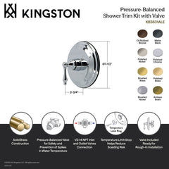 Shower Valve and Trim Set, Restoration, Pressure Balanced Single Handle in Matte Black