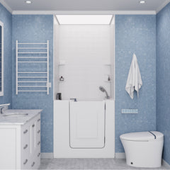 Shower Wall Set, Rampart, 60 in. W x 60 in. H with 4 in. Square Tile in White