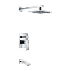 Showerhead and Bath Faucet Set, Spirito Series, Single Handle in Polished Chrome
