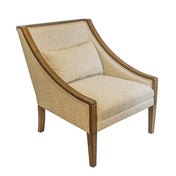 Side Accent Chair with Solid Wood Frame and Polyester Blend Upholstery