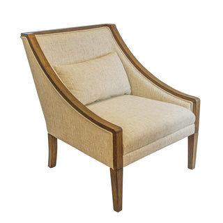 Side Accent Chair with Solid Wood Frame and Polyester Blend Upholstery