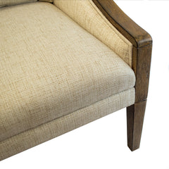 Side Accent Chair with Solid Wood Frame and Polyester Blend Upholstery
