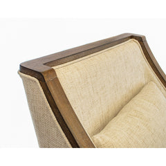 Side Accent Chair with Solid Wood Frame and Polyester Blend Upholstery