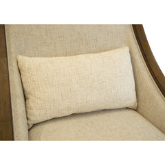 Side Accent Chair with Solid Wood Frame and Polyester Blend Upholstery