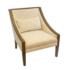 Side Accent Chair with Solid Wood Frame and Polyester Blend Upholstery