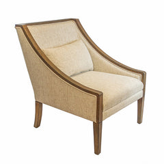 Side Accent Chair with Solid Wood Frame and Polyester Blend Upholstery