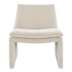 Side Chair, Beige Chenille with Sled Base