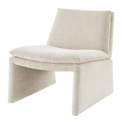 Side Chair, Beige Chenille with Sled Base