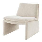 Side Chair, Beige Chenille with Sled Base