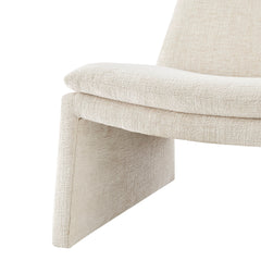 Side Chair, Beige Chenille with Sled Base