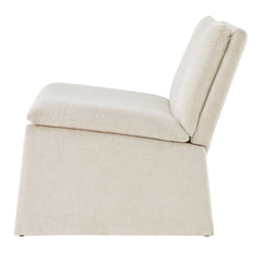 Side Chair, Beige Chenille with Sled Base