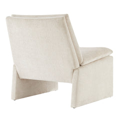 Side Chair, Beige Chenille with Sled Base