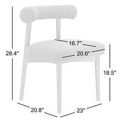 Side Chair, Boucle Polyester Blend, Chocolate Brown, Brown Wood Legs
