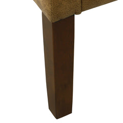 Side Chair, Brown Faux Leather with Dark Walnut Legs