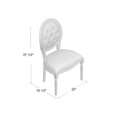 Side Chair, Light Gray Polyester Blend, Fluted Solid Wood Frame