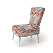 Side Chair, Pink Velvet Animal Print, Solid Wood Legs