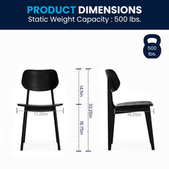 Side Chair, Solid Beech Wood Frame, Black