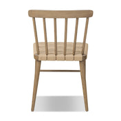 Side Chair, Solid Oak Frame, Spindle Back, Woven Rush Seat