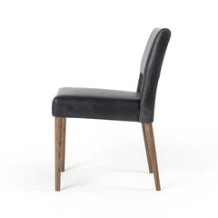 Side Chair, Solid Wood Frame, Upholstered Back with Cutout, Durango Smoke