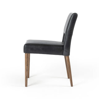 Side Chair, Solid Wood Frame, Upholstered Back with Cutout, Durango Smoke