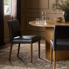 Side Chair, Solid Wood Frame, Upholstered Back with Cutout, Durango Smoke