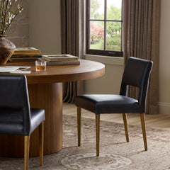 Side Chair, Solid Wood Frame, Upholstered Back with Cutout, Durango Smoke