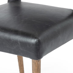 Side Chair, Solid Wood Frame, Upholstered Back with Cutout, Durango Smoke