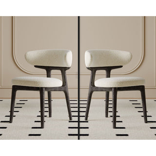 Side Chair, Solid Wood Frame, Wing Back, Upholstered Fabric Seat