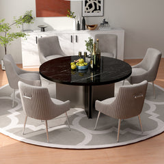 Side Chair, Tufted Velvet with Metal Legs, Gray