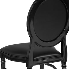 Side Chair, Vinyl Seat, Fluted Resin Legs, Black Legs