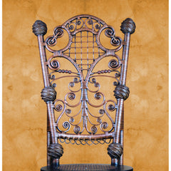 Side Chair, Wicker Frame, Solid Wood and Cane Seat