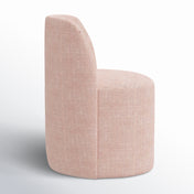 Side Chair with Solid Wood Frame in Rosequartz Textured Linen