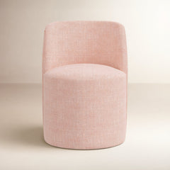 Side Chair with Solid Wood Frame in Rosequartz Textured Linen