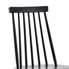 Side Chairs, Set of 12, Black with Cross Back and Solid Rubberwood