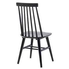 Side Chairs, Set of 14, Black Solid Wood with Slat Back