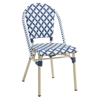 Side Chairs, Set of 2, Aluminum with Cushions in Navy