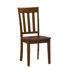Side Chairs, Set of 2, Caramel Solid Wood with Slat Back