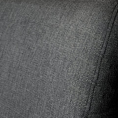 Side Chairs, Set of 2, Dark Gray Polyester, Solid Rubberwood Frame