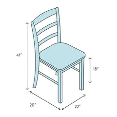 Side Chairs, Set of 2, Distressed White Mahogany with Rush Seat