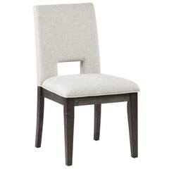 Side Chairs, Set of 2, Eggshell White Velvet, Brown Solid Wood Legs