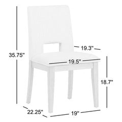 Side Chairs, Set of 2, Eggshell White Velvet, Brown Solid Wood Legs