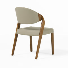 Side Chairs, Set of 2, Faux Leather Upholstery, Walnut Solid Wood Legs