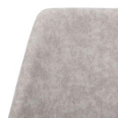 Side Chairs, Set of 2, Gray Faux Leather, Silver Metal Legs