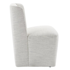 Side Chairs, Set of 2, Ivory Basketweave Upholstery with Wood Legs