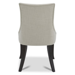 Side Chairs, Set of 2, Linen Fabric with Espresso Wood Legs